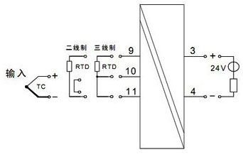 單路熱電偶/熱電阻輸入，單路輸出（一進一出）