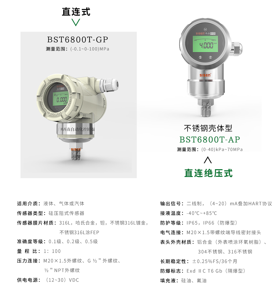 BST6800T-GP/AP直連式/絕壓變送器廠家